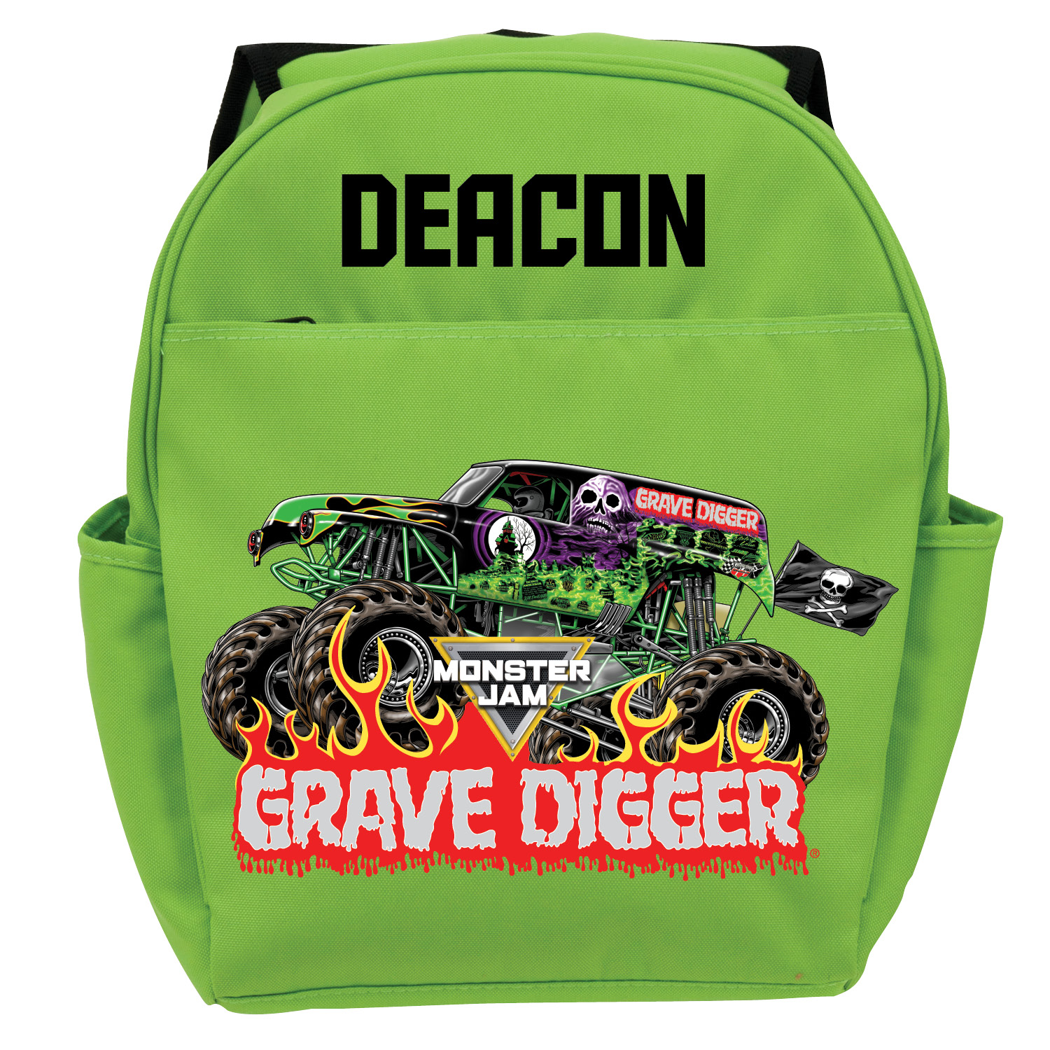 Monster Jam Grave Digger Green Youth Backpack