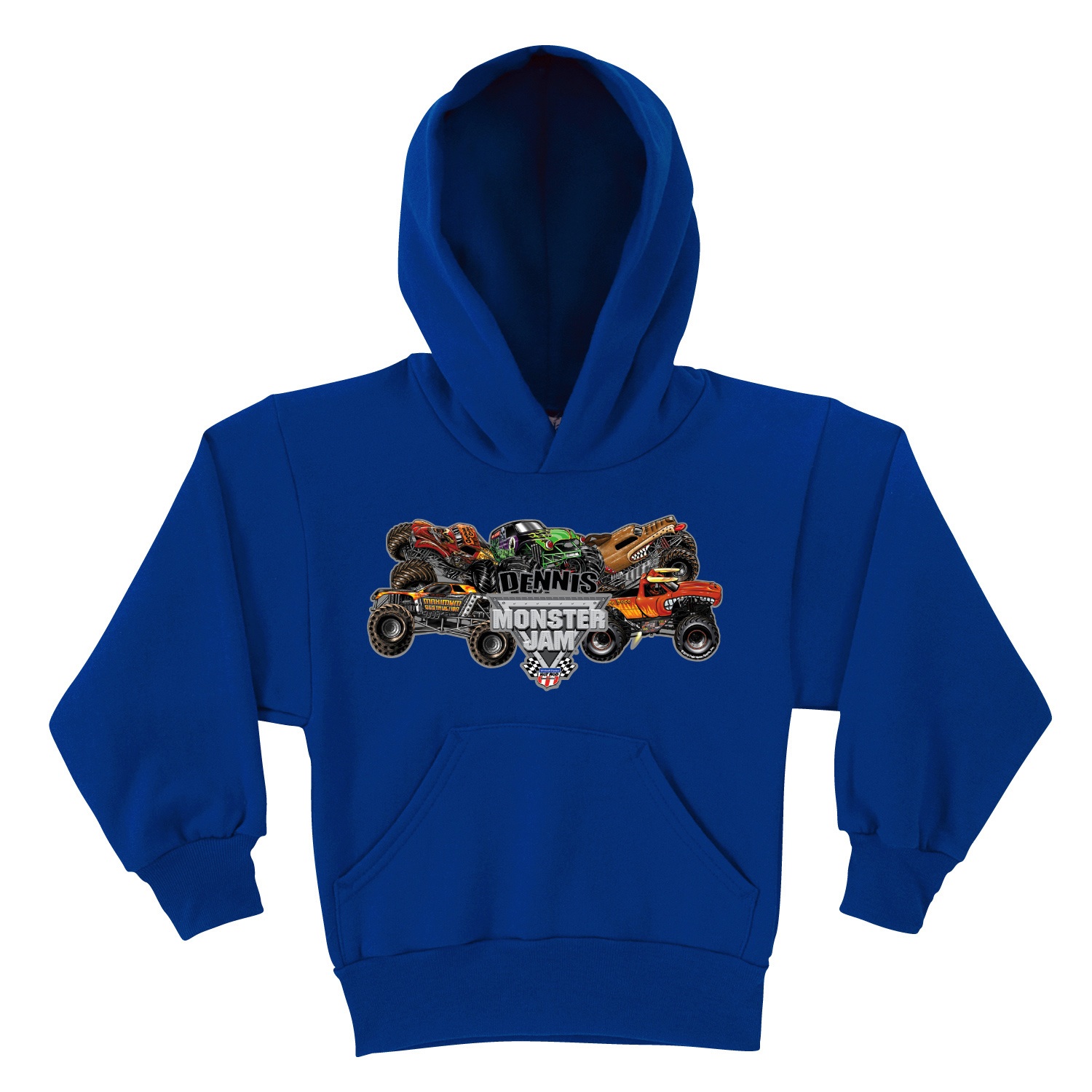 1500_Monster Jam Pile-Up Royal Blue Youth Hoodie
