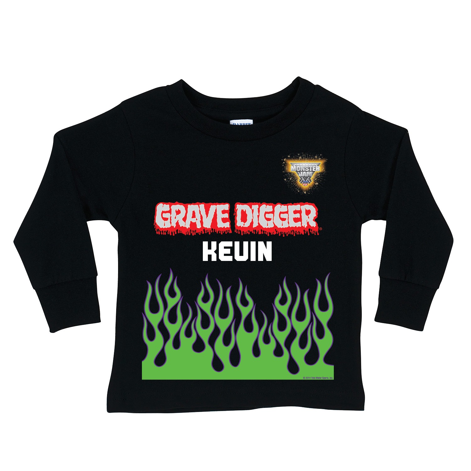 Monster Jam Grave Digger Uniform Black Long Sleeve Tee