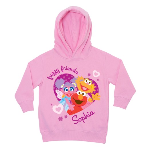 Sesame Street Fuzzy Friends Pink Toddler Hoodie