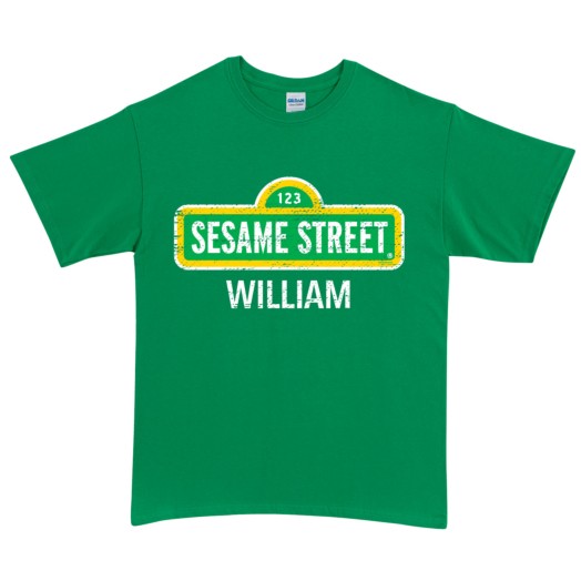 Sesame Street Sign Green Adult T-Shirt