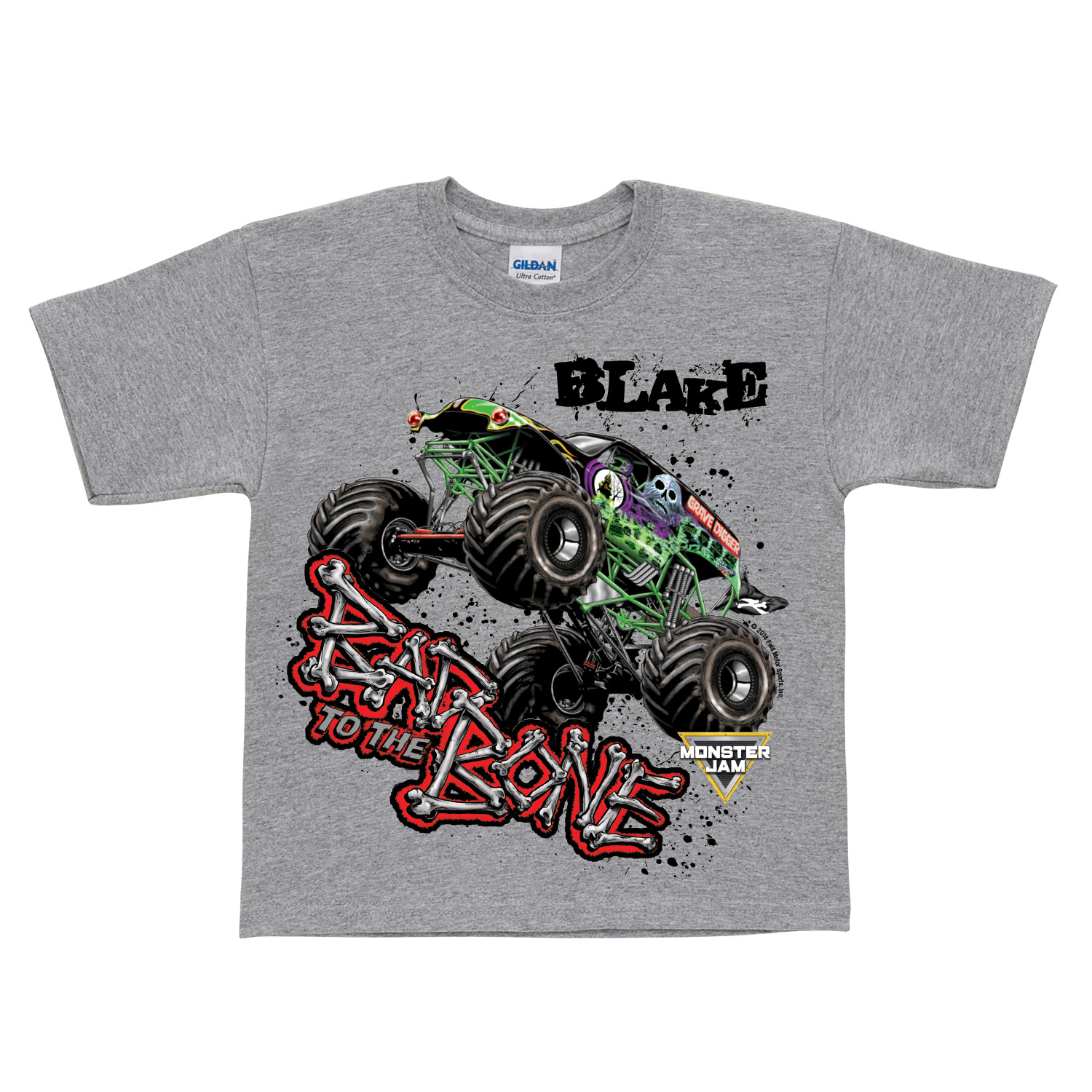 Monster Jam Bad To The Bone Gray T-shirt