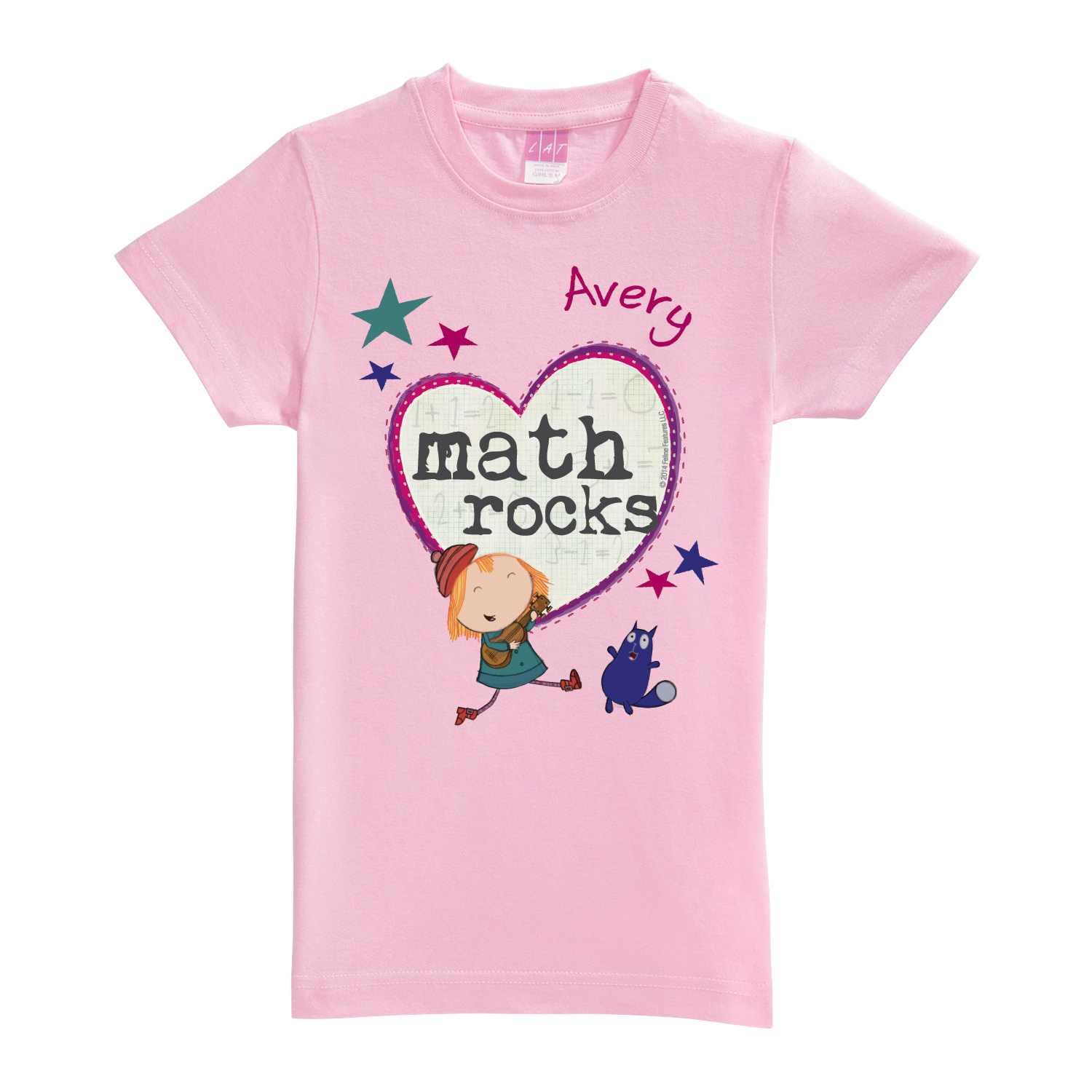 Peg + Cat Math Rocks Pink Fitted Tee