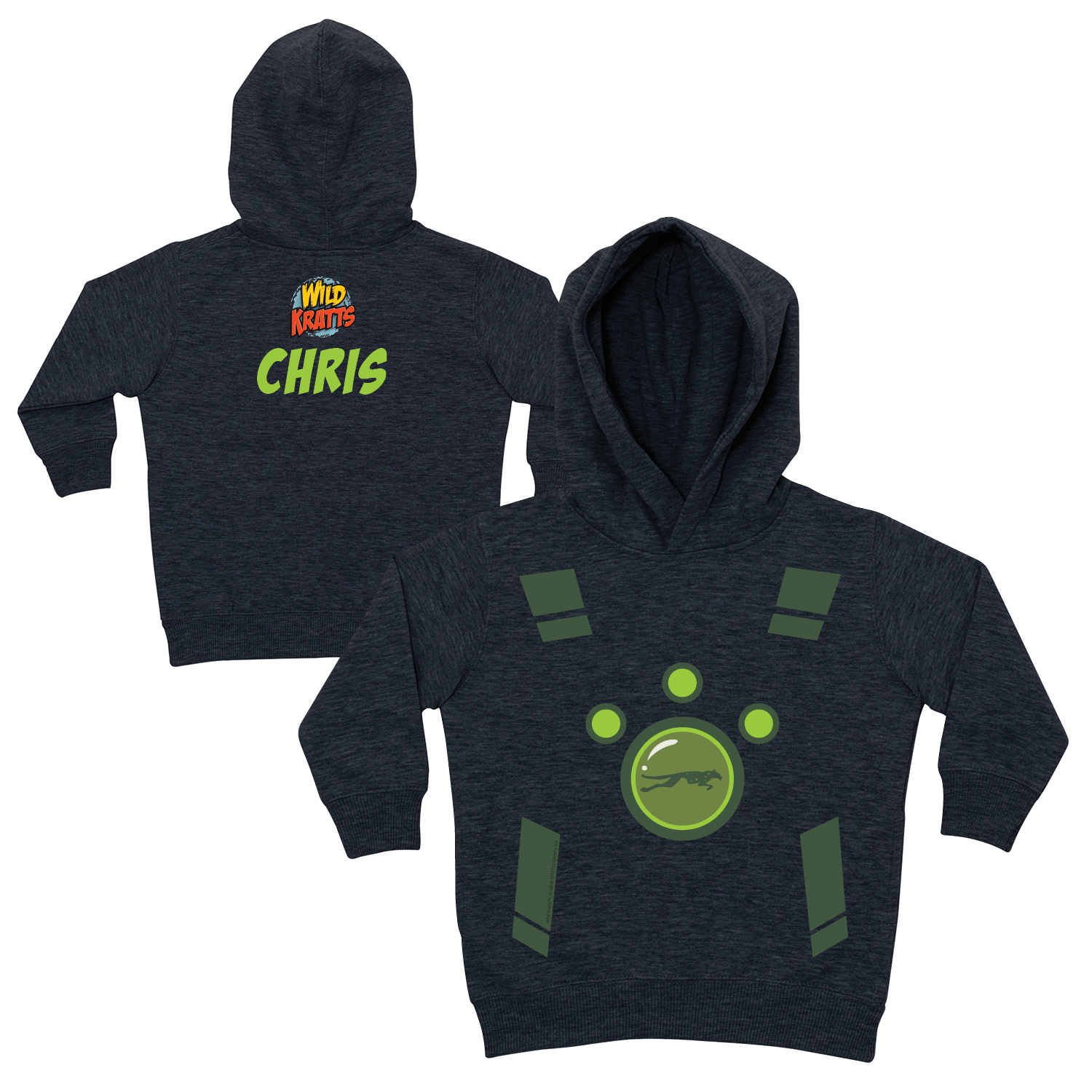Wild Kratts Green Creature Power Charcoal Toddler Hoodie