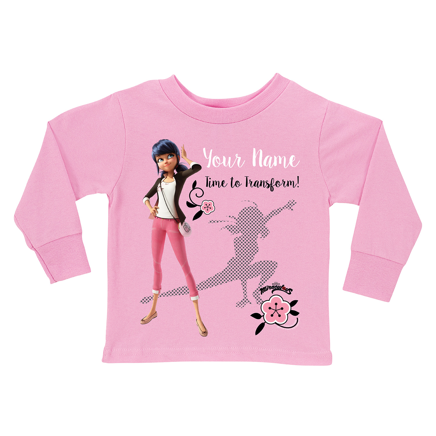 Personalized Miraculous Time to Transform Pink Long Sleeve Tee