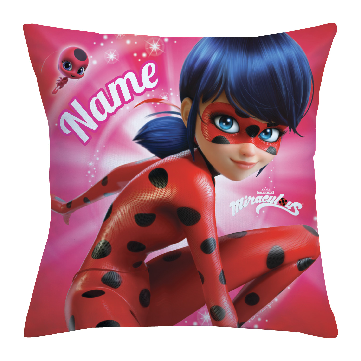 Personalized Miraculous Ladybug and Tikki Throw Pillow