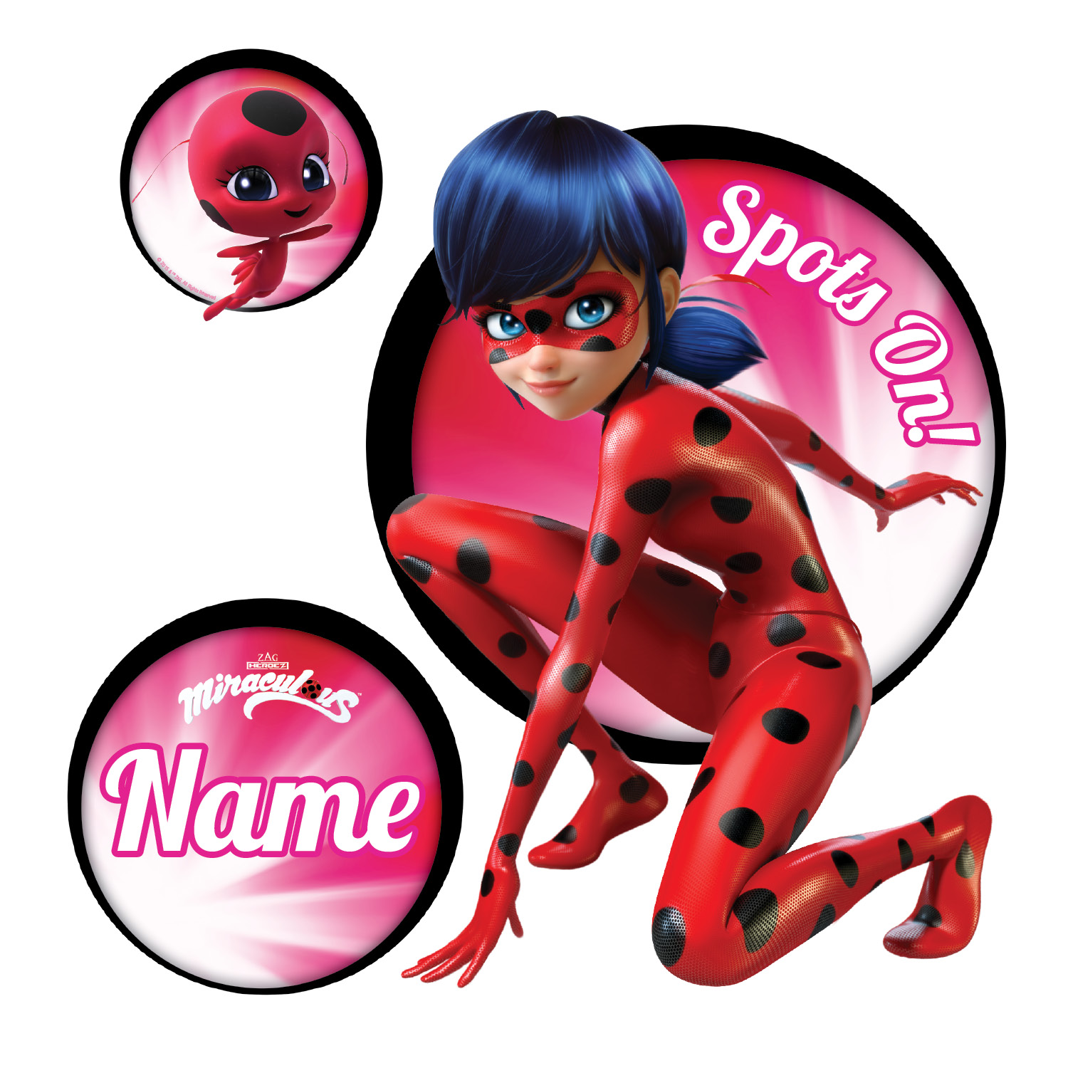 Personalized Miraculous Ladybug Spots On Easy-Move Canvas Decal