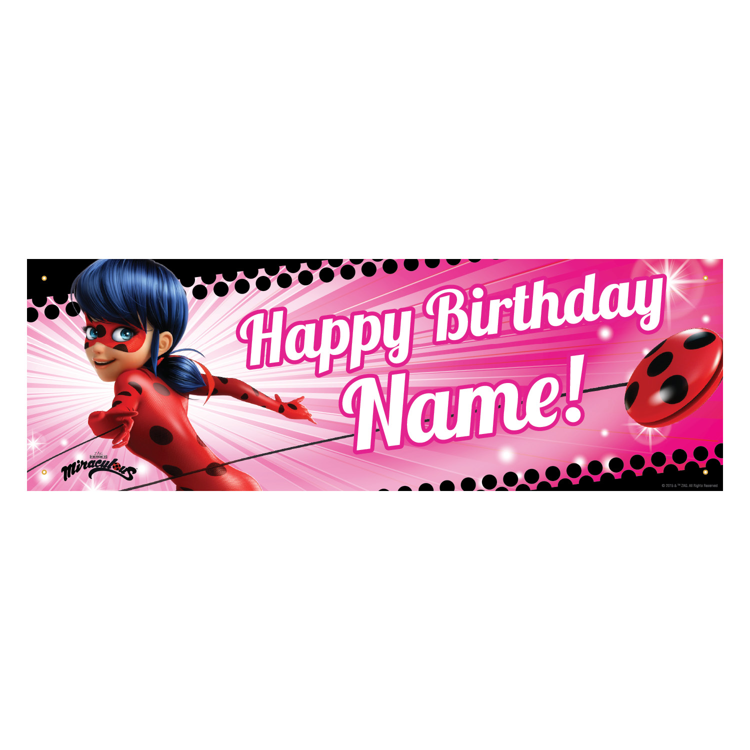 Personalized Miraculous Ladybug Personalized Birthday Banner