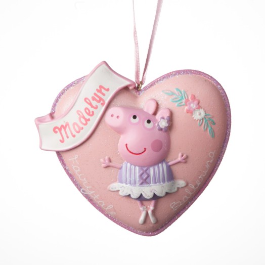 Personalized Peppa Pig Ballerina Ornament