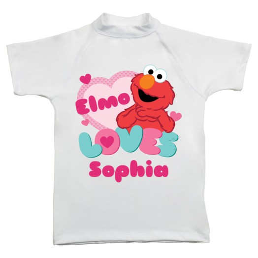 Sesame Street Elmo Loves You UV Protective Swim Shirt