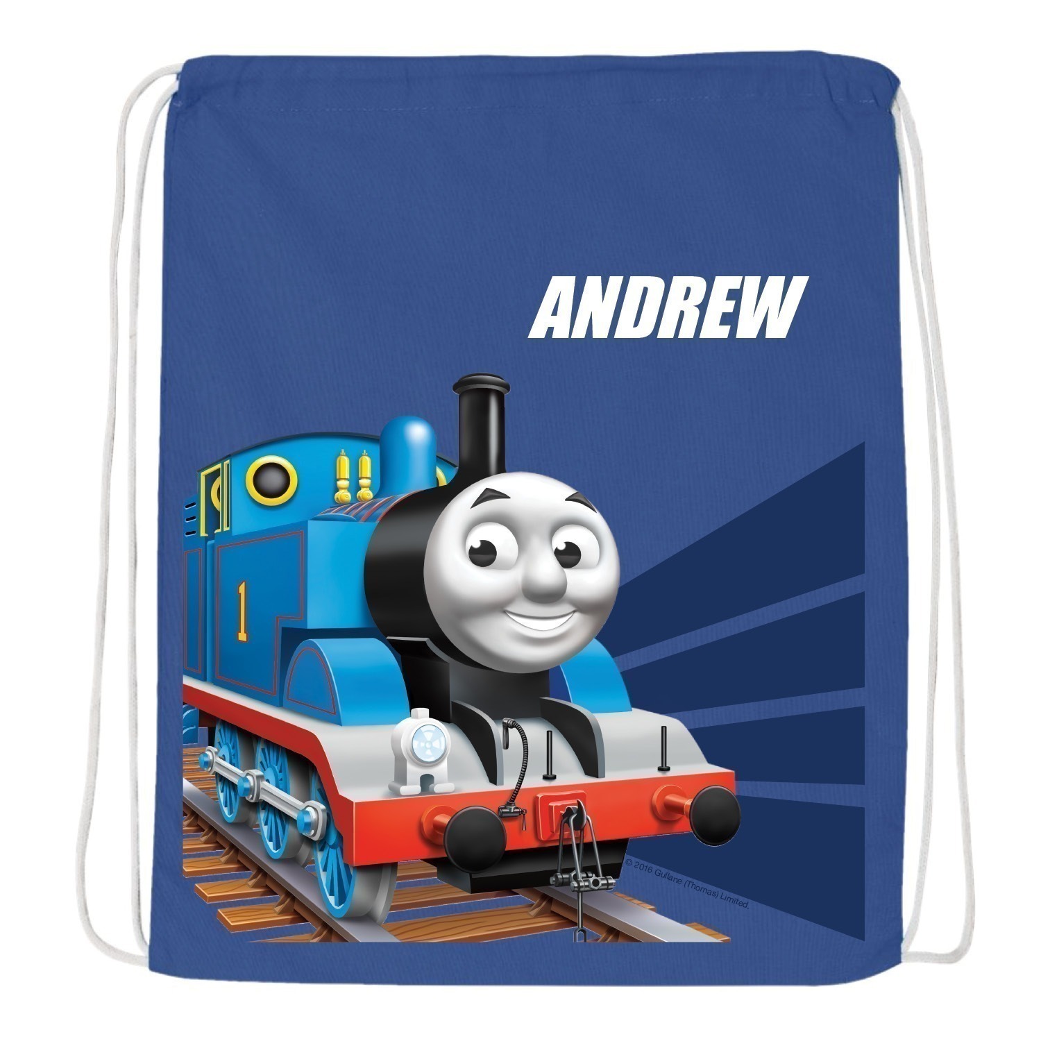 Thomas & Friends Tracks Blue Drawstring Bag