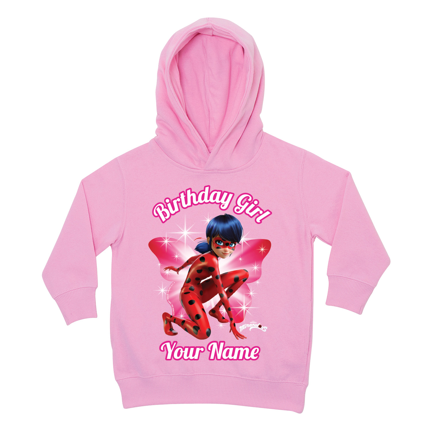 Personalized Miraculous Birthday Girl Pink Toddler Hoodie