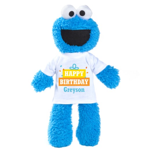 Sesame Street Cookie Monster Plush with Personalized Birthday Tee