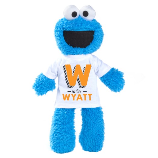 Sesame Street Cookie Monster Plush with Personalized Initial Tee