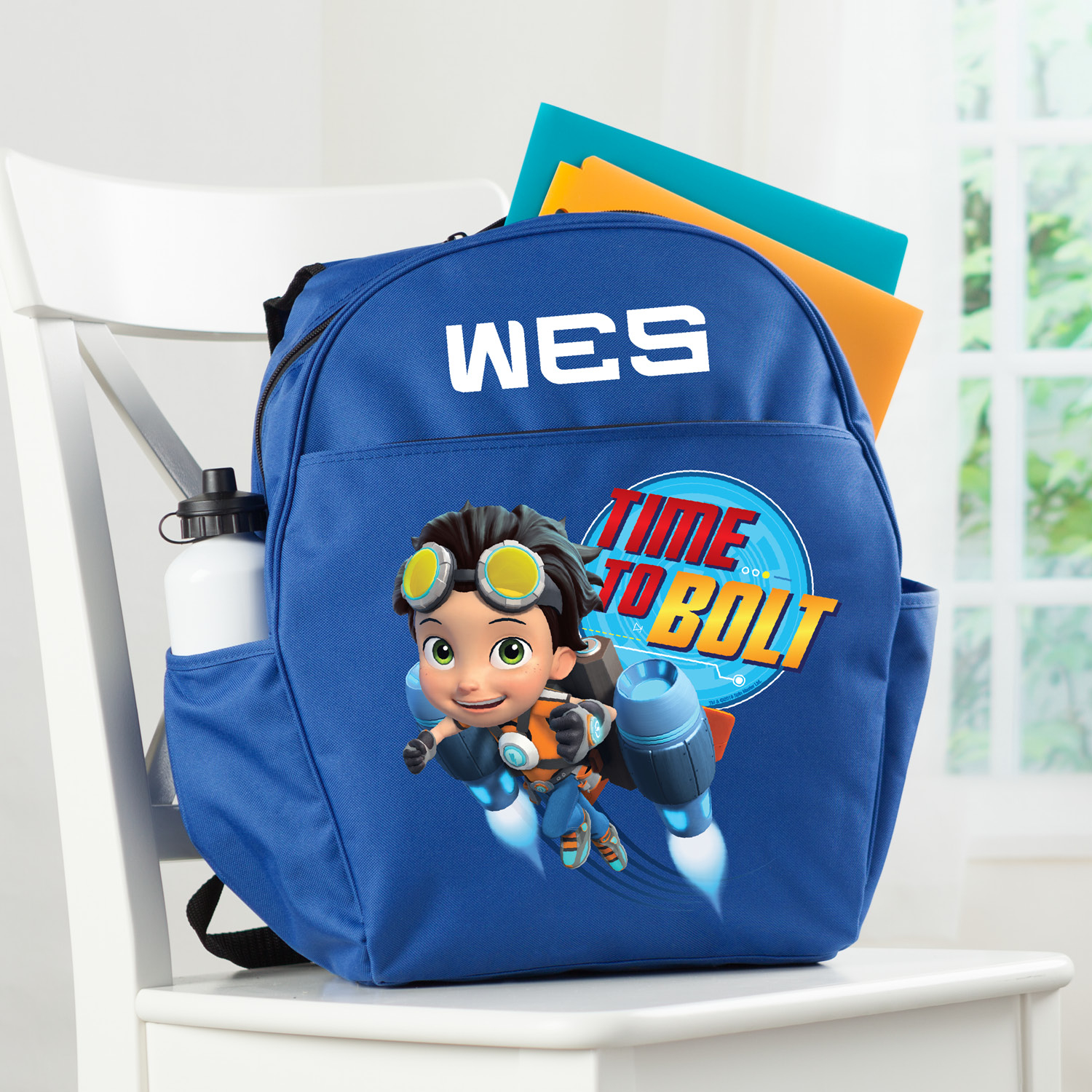Rusty Rivets Time to Bolt Blue Youth Backpack