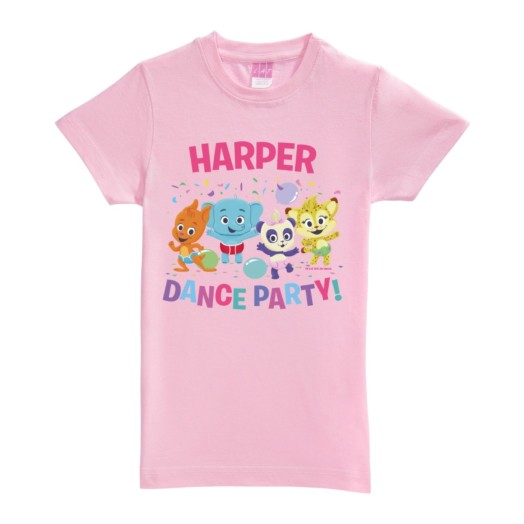 Word Party Dance Party Personalized Pink Fitted Tee