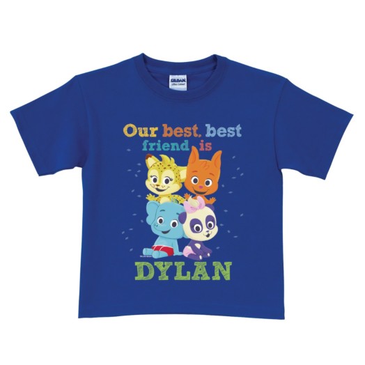 Word Party Best Friend Personalized Royal Blue T-Shirt 