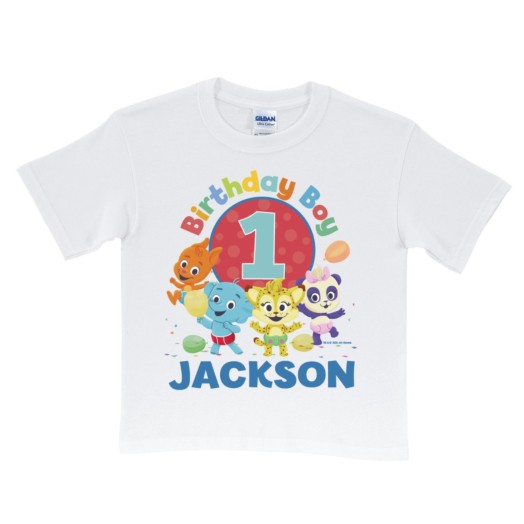 Word Party Birthday Boy Personalized White T-Shirt