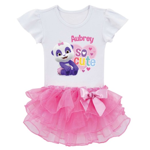 Word Party So Cute Personalized  Pink Tutu Tee