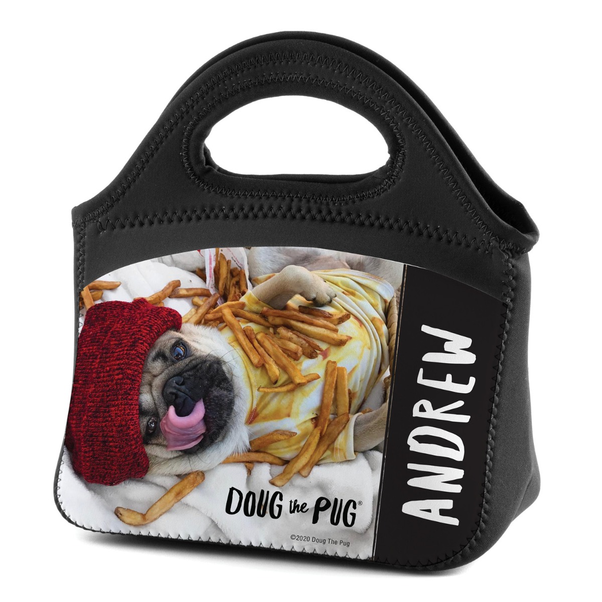 Doug The Pug French Fries Personalized Lunch Tote