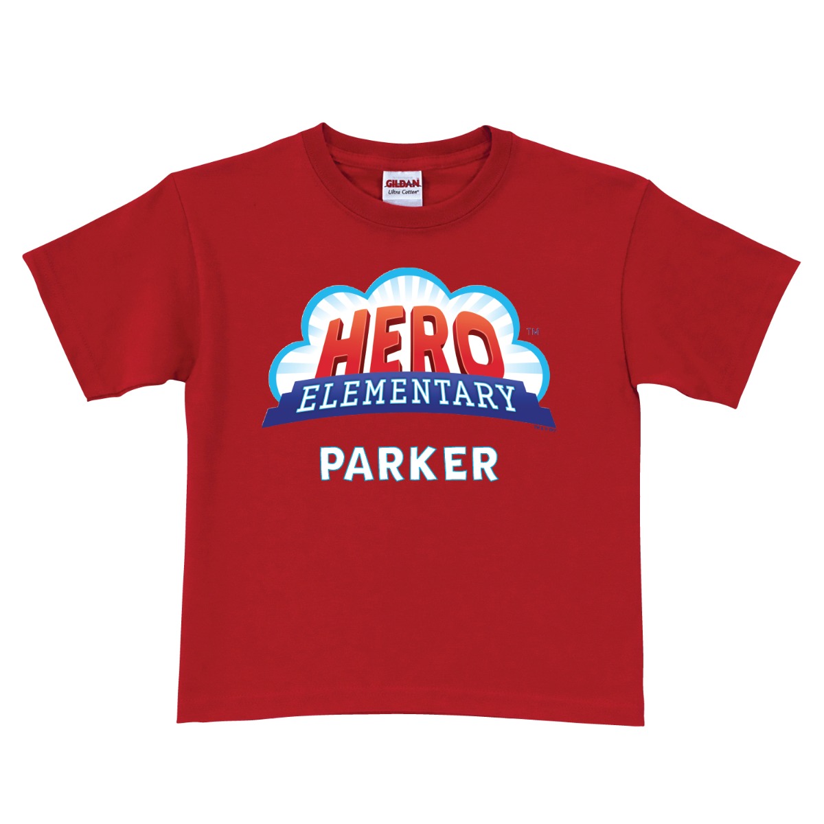 Hero Elementary Personalized Red Youth T-Shirt