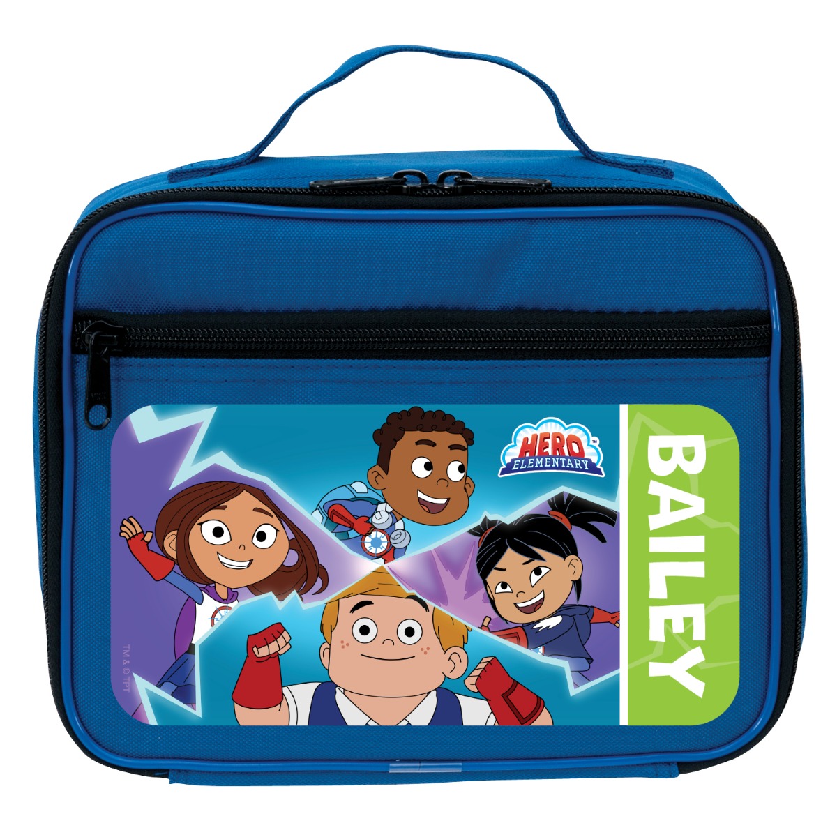 Hero Elementary Personalized Blue Lunch Bag