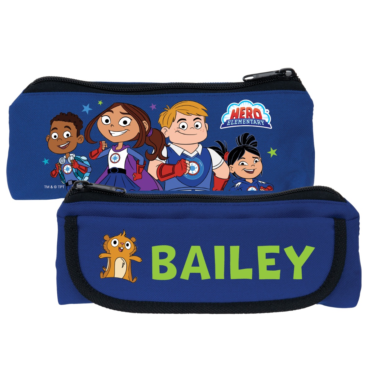 Hero Elementary Personalized Blue Pencil Case