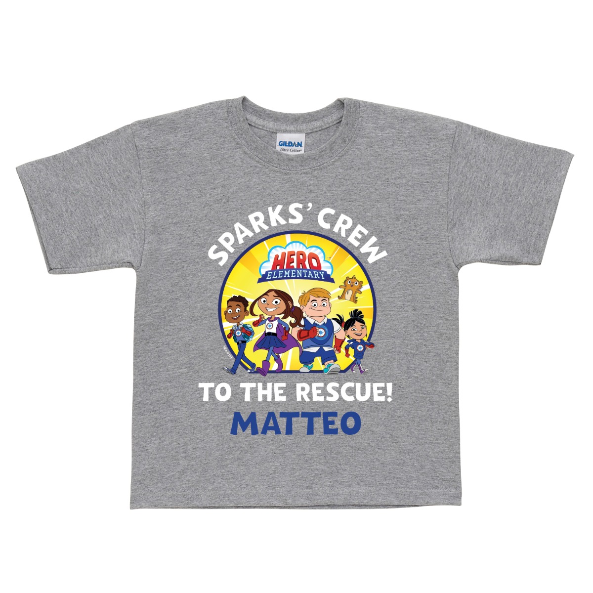 Hero Elementary Gray Personalized T-Shirt