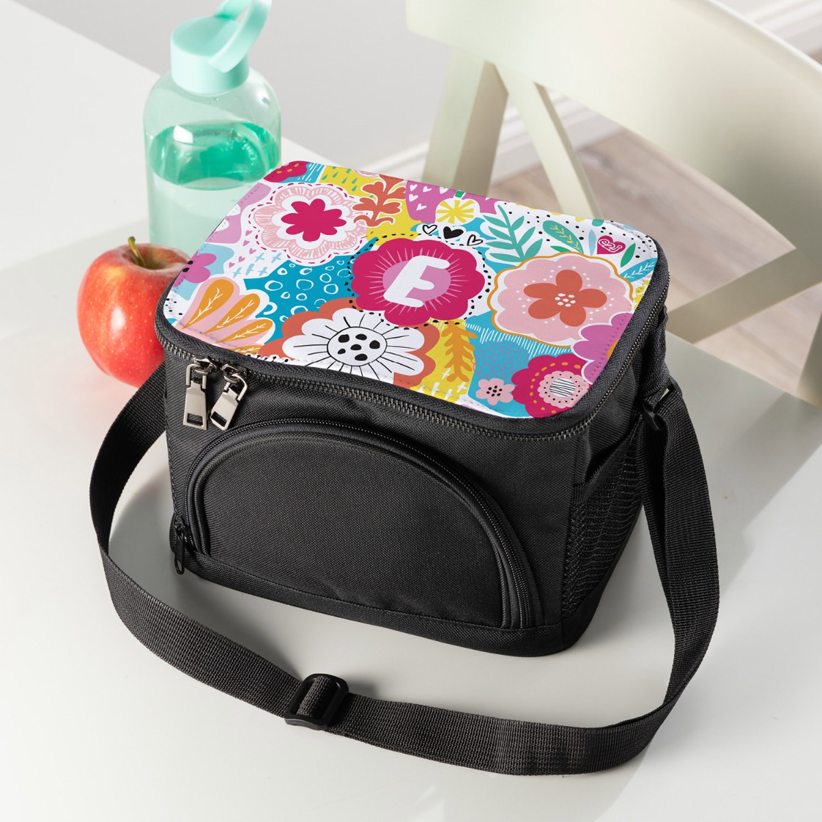 E2J Floral Little Hippie Lunch Bag with Shoulder Strap