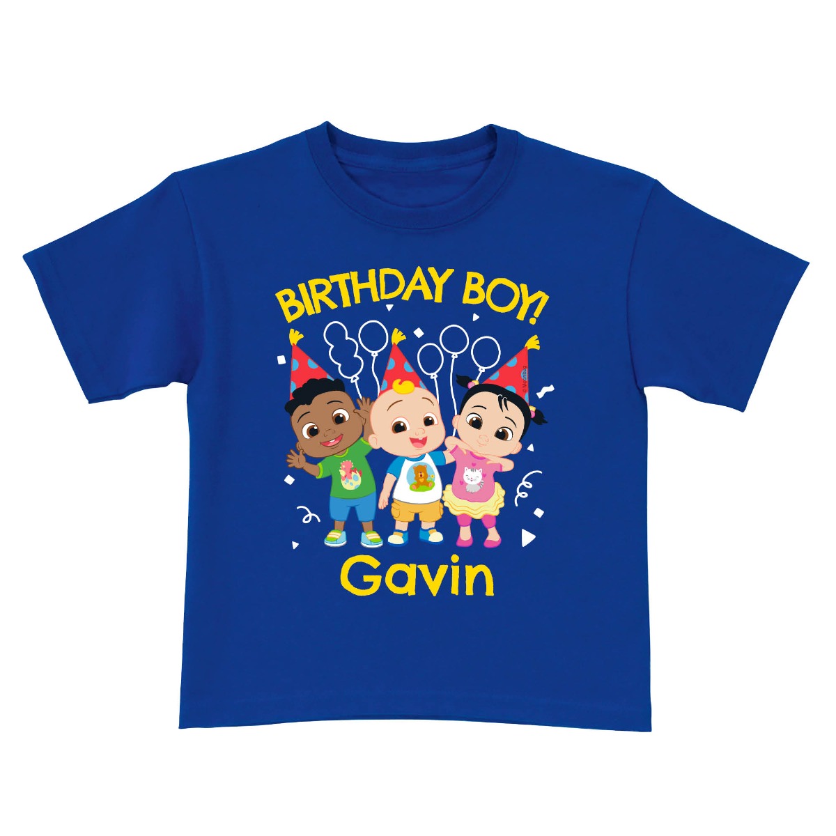 cocomelon birthday boy t-shirt with name 