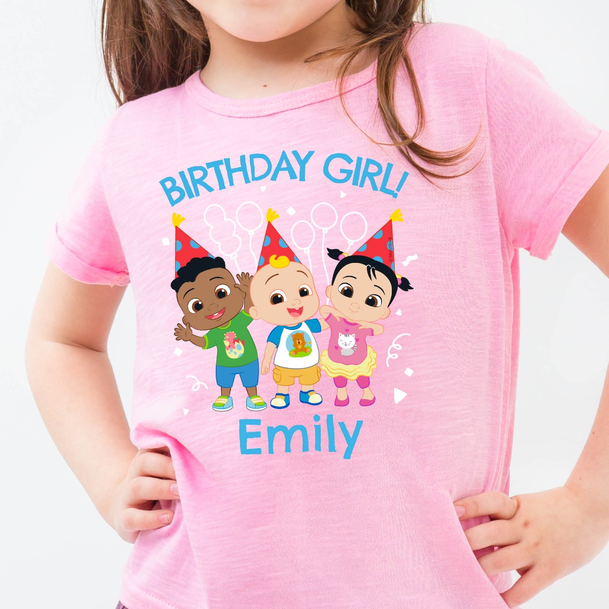 Cocomelon birthday girl t-shirt with name