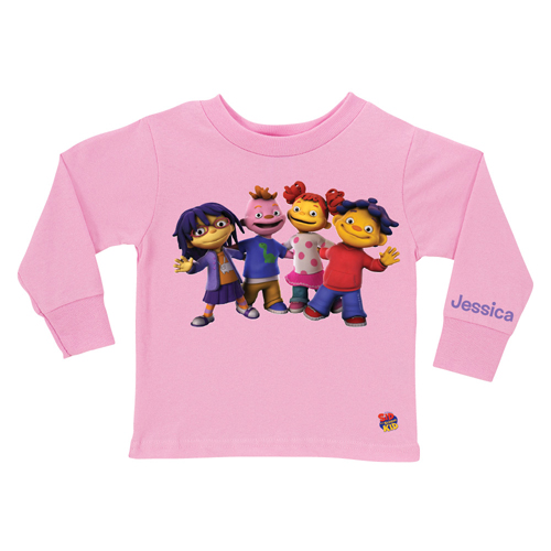 Sid the Science Kid & Friends In-A-Row Pink Long Sleeve T-Shirt