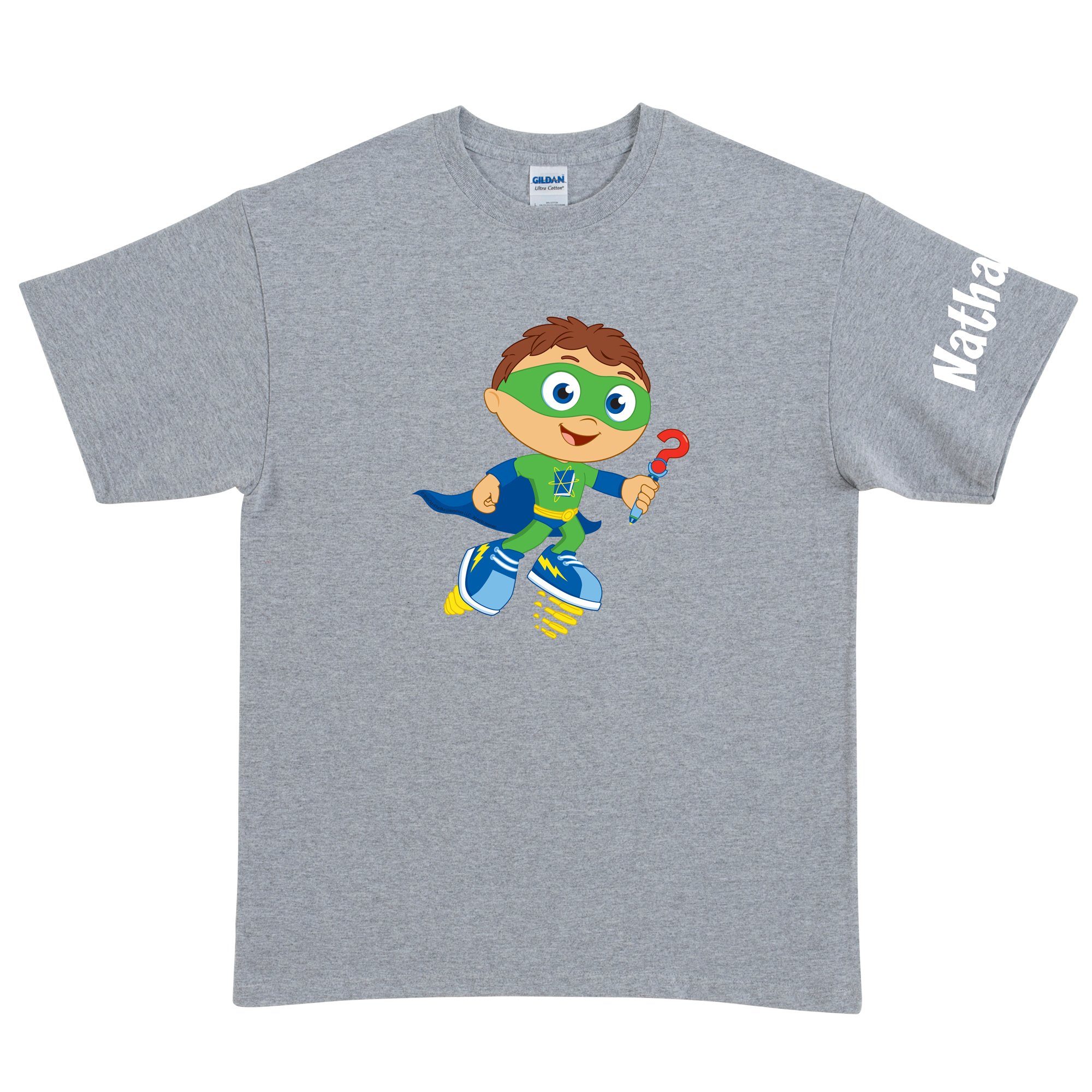 Super Why Why Writer Gray Adult T-Shirt