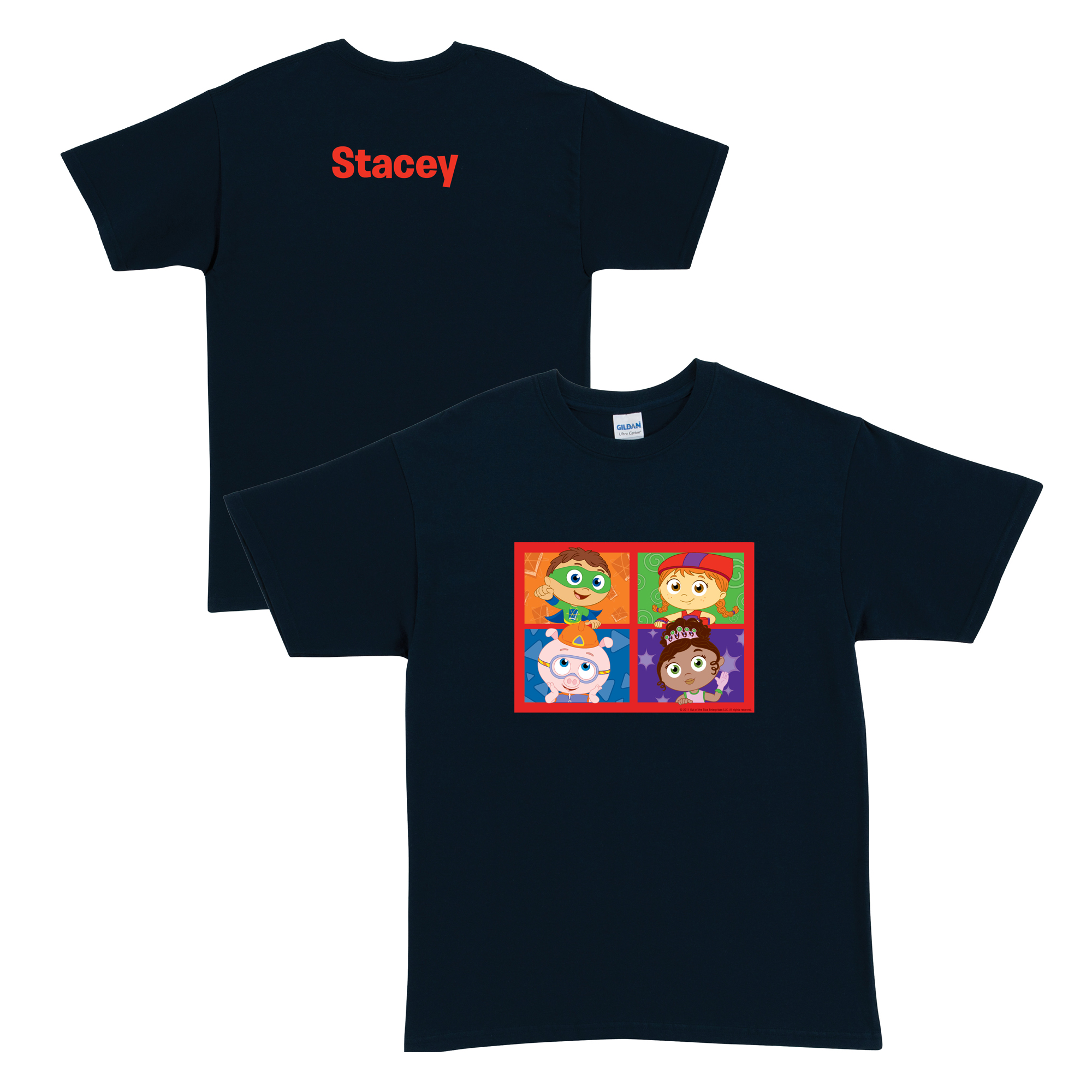 Super Why & Pals Four Square Navy Adult T-Shirt