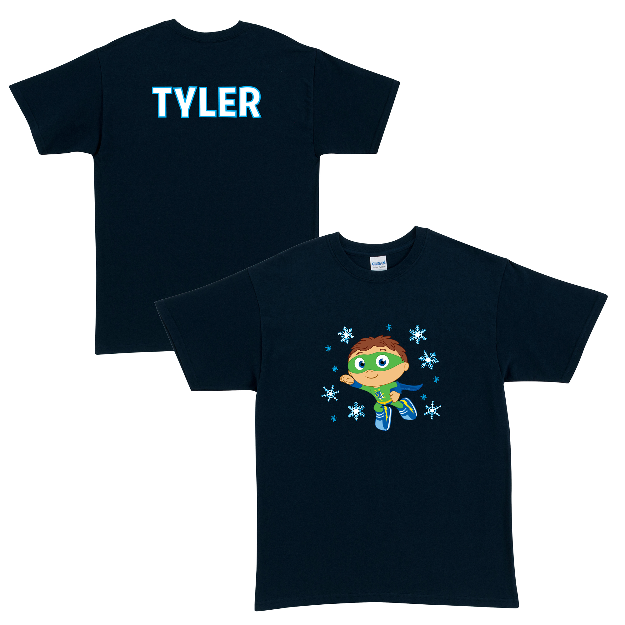 Super Why Snowy Navy Adult T-Shirt