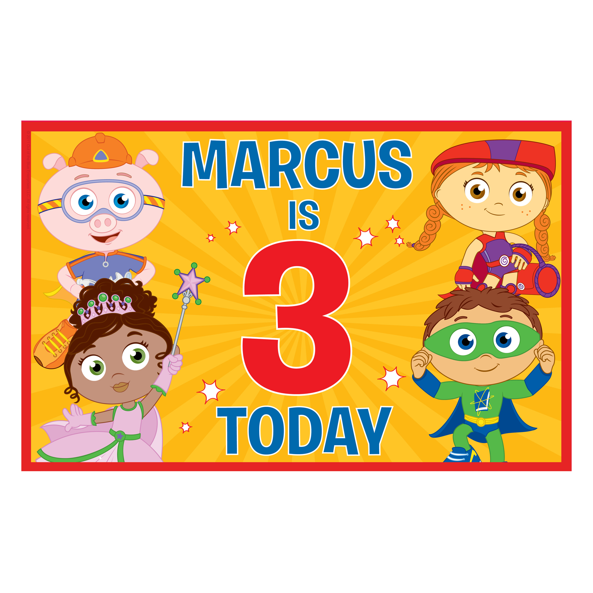 Super Why & Friends Birthday Placemat