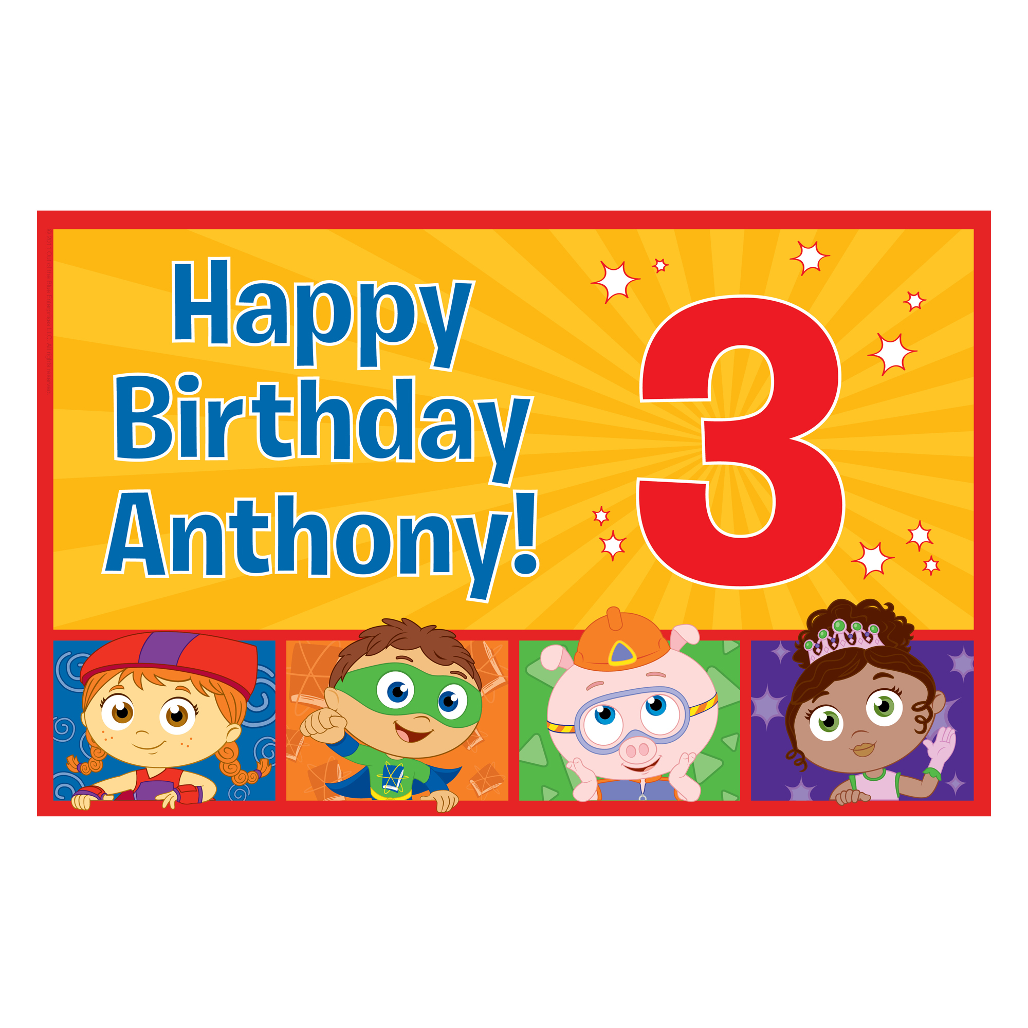 Super Why Happy Birthday Placemat