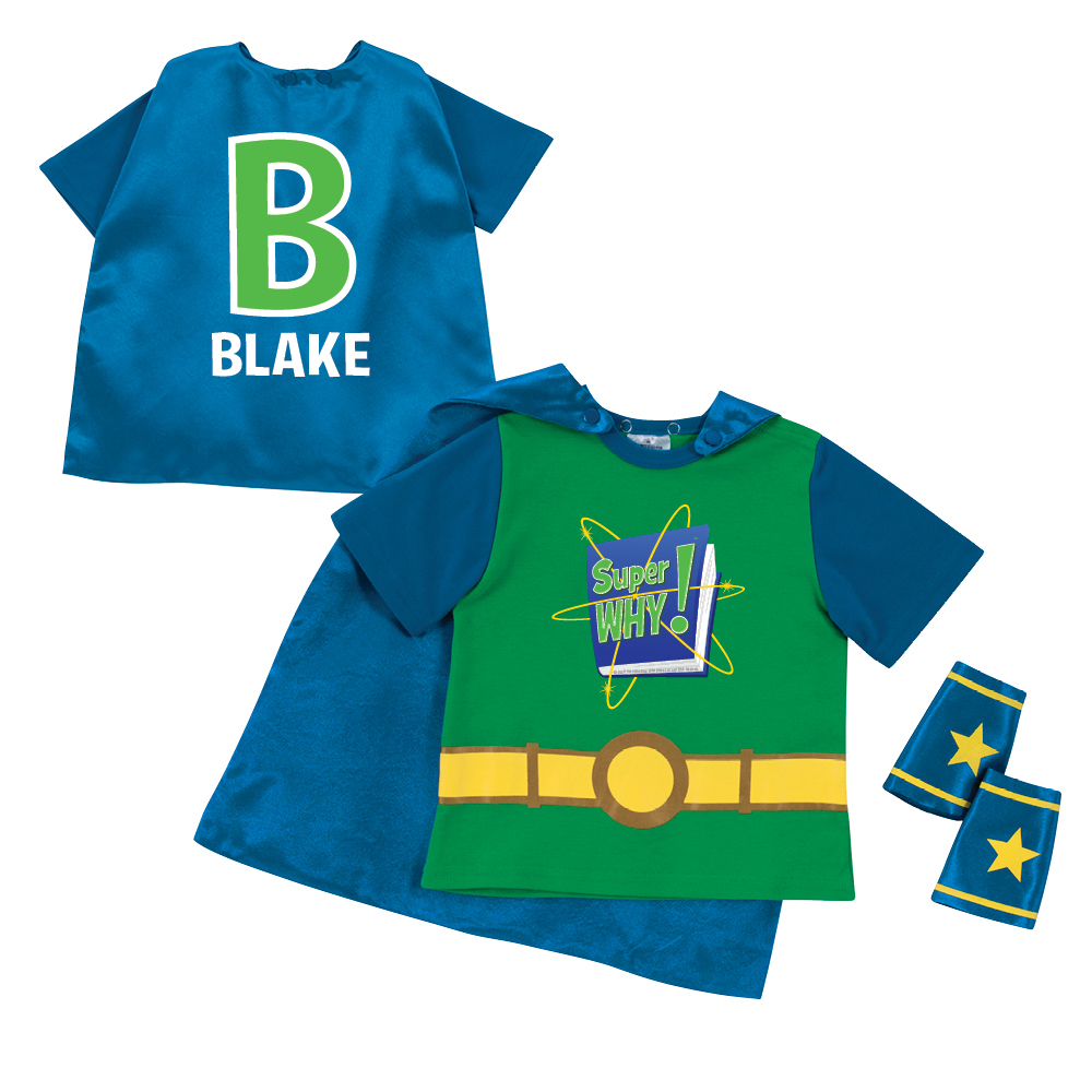 Super Why Logo and Letter Green Super Tee & Cuff Set