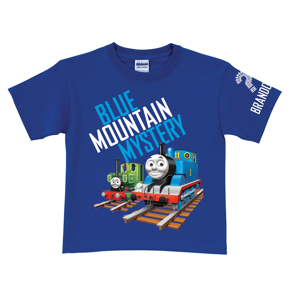 Thomas & Friends Blue Mountain Mystery Tracks Royal Blue T-Shirt