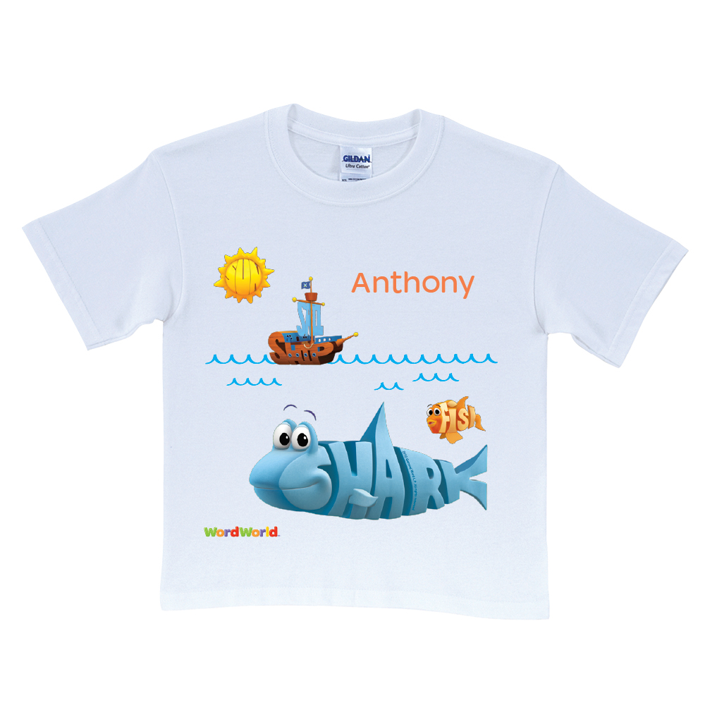 WordWorld Underwater with Shark White T-Shirt