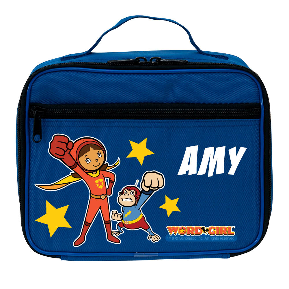WordGirl & Captain Huggy Face Punch Blue Lunch Bag