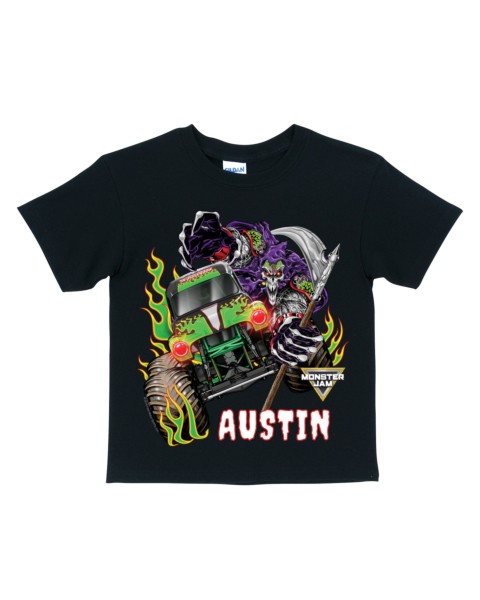 Monster Jam Grave Digger and Grim Black T-Shirt