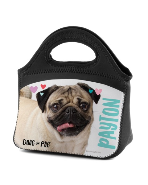 Doug The Pug Hearts Personalized Lunch Tote